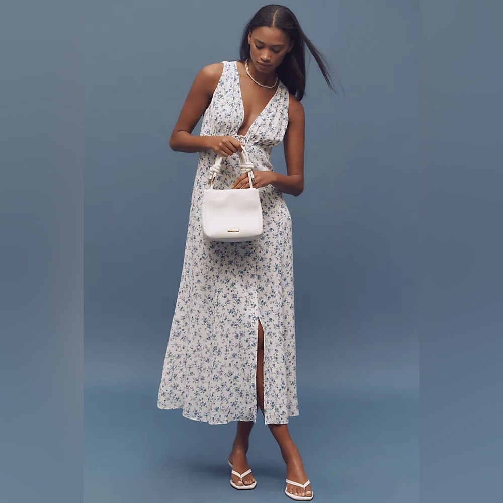 Reformation Blue Floral Midi Dress